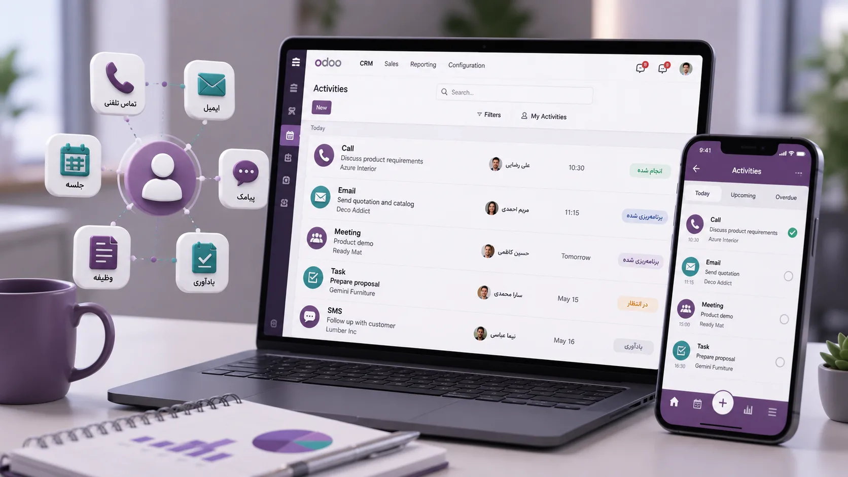Manage activities, contacts and follow-ups